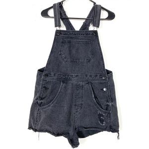 Cotton On Overalls Black Shorts Distressed Size 6